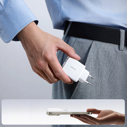 Network Charger Joyroom JR-TCF14, 20W, 3A, 1 x USB-A - 1 x USB-C, White 