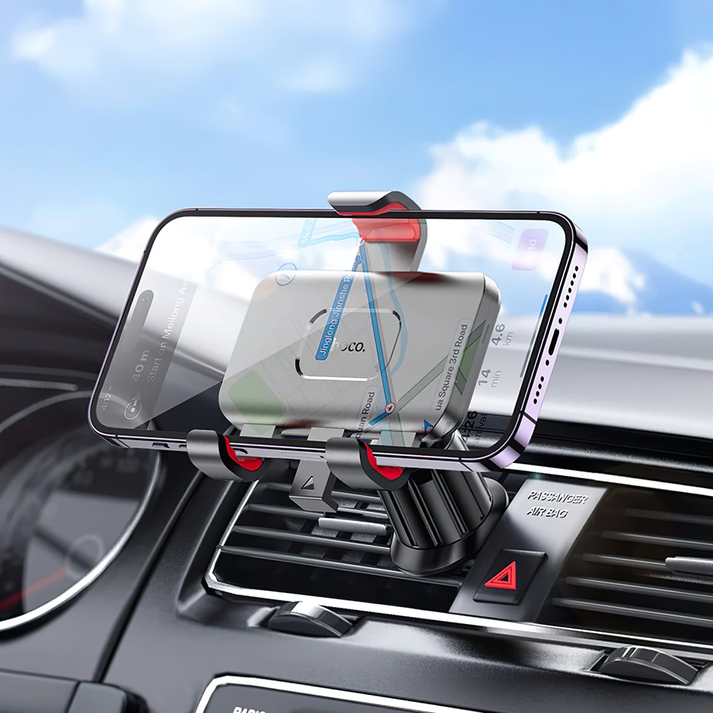 Car Holder HOCO H21, 4.5inch - 7inch, Black 